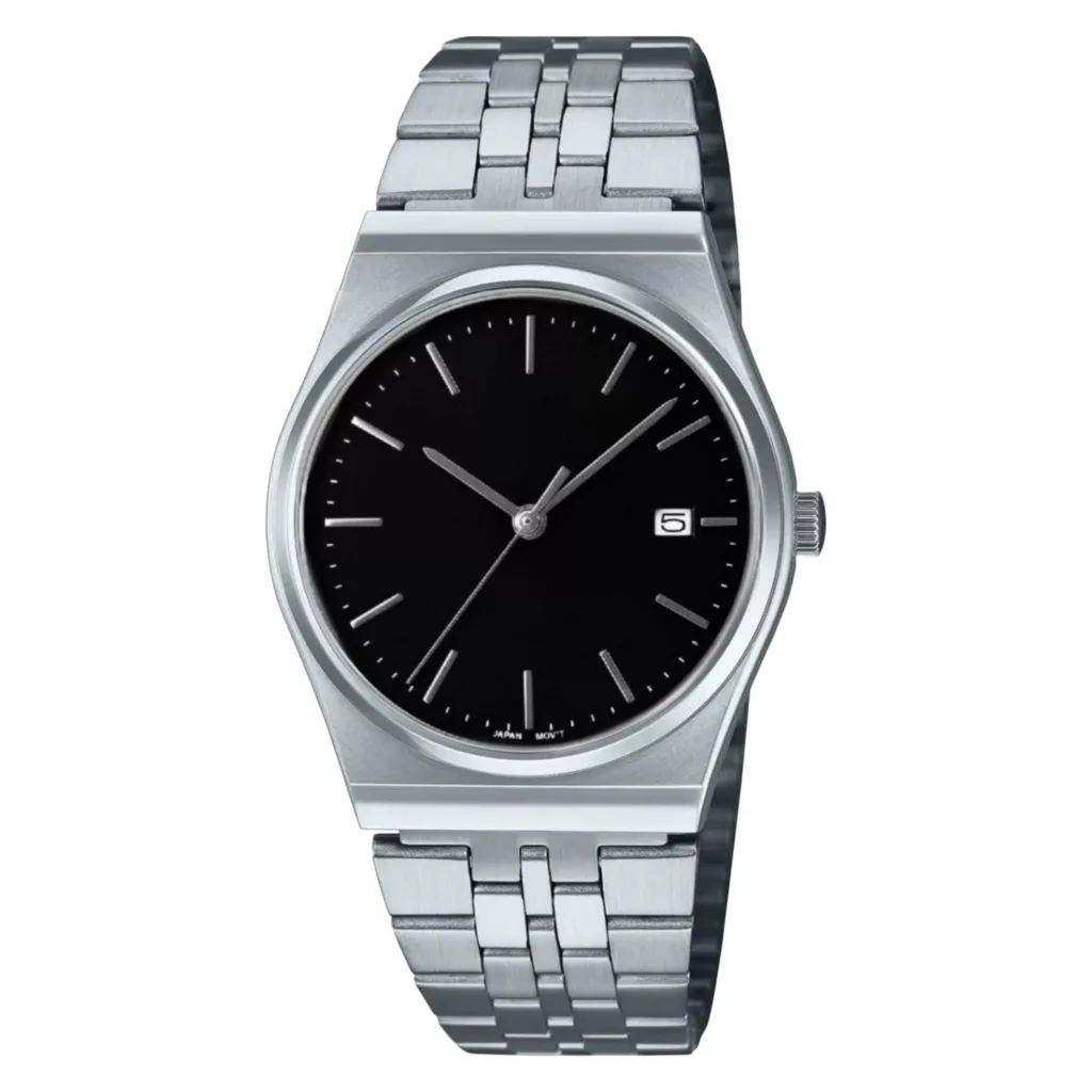 ساعت مچی عقربه‌ای کوارتز مردانه مدل کلاسیک بند استیل بافت ریز کد 2