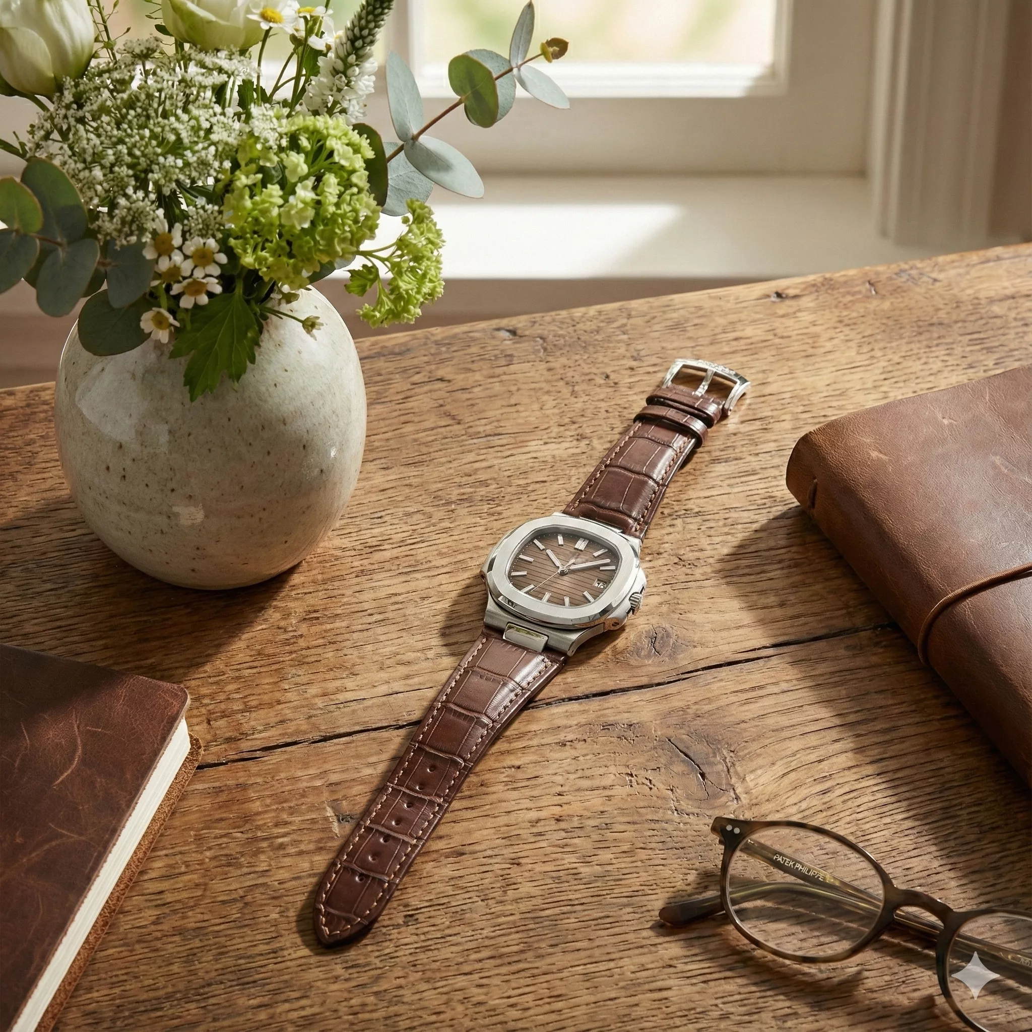 ساعت مچی عقربه‌ای کوارتز مردانه مدل کلاسیک اسپرت تک موتوره بند چرم کد ۵