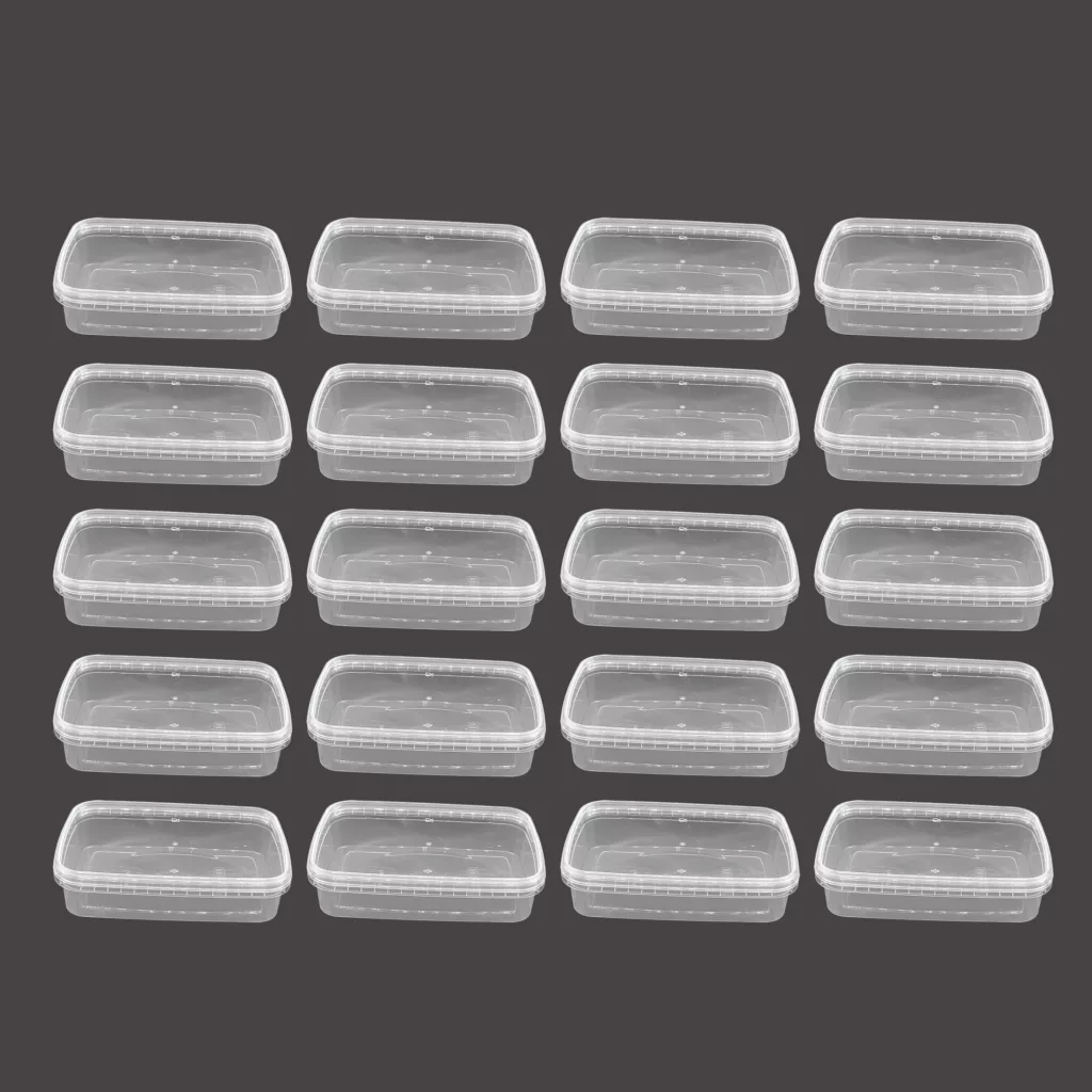 ظرف نگهدارنده پولاد مدل فریزری و مایکروویوی کد P740 بسته 20 عددی