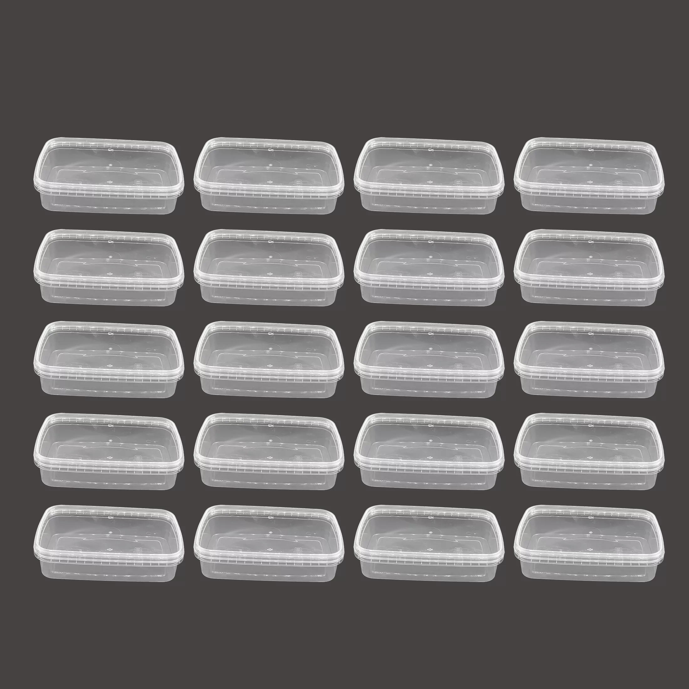 ظرف نگهدارنده پولاد مدل فریزری و مایکروویوی کد P740 بسته 20 عددی