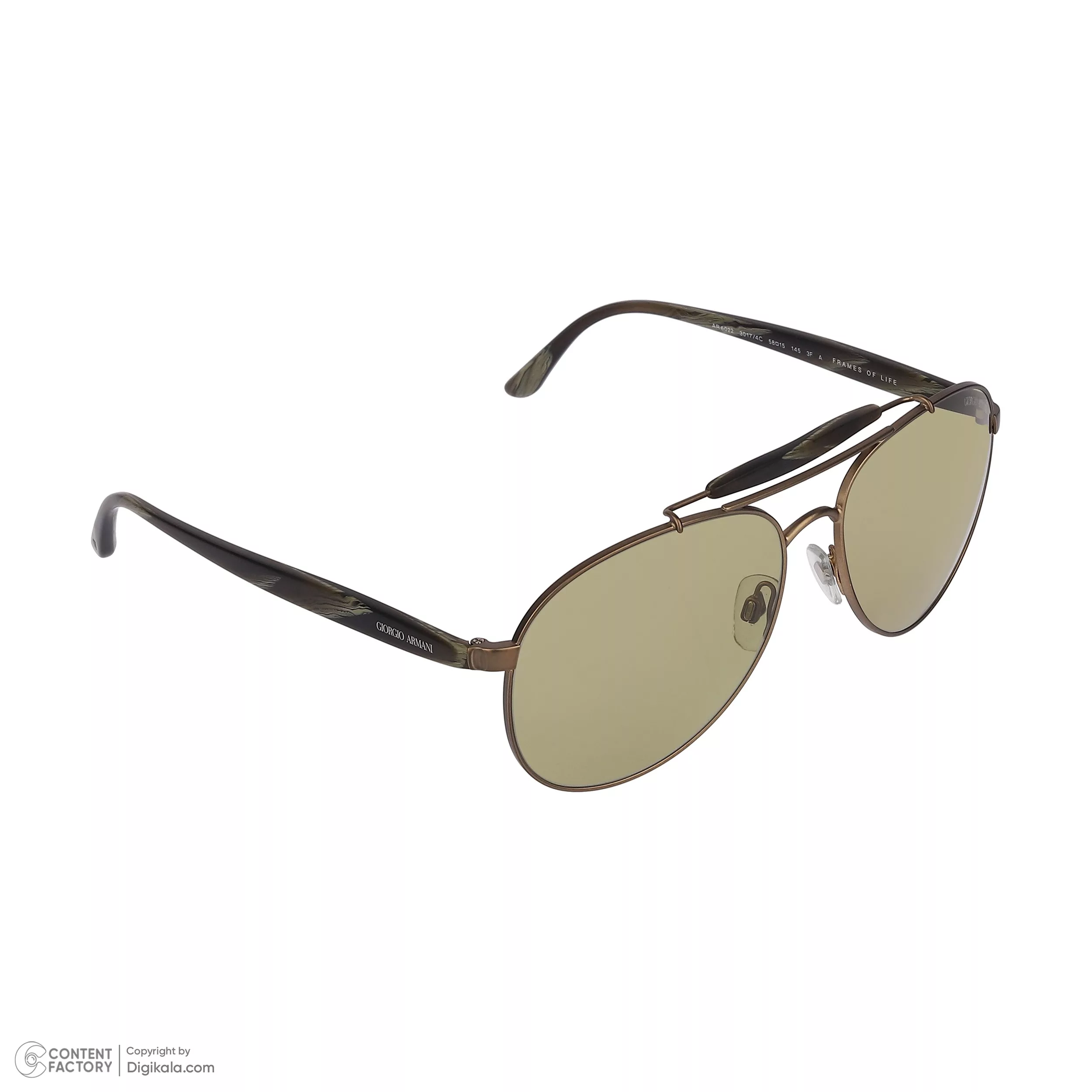 عینک آفتابی خلبانی (Aviator) جورجیو آرمانی مدل 0AR6022-30174C-58