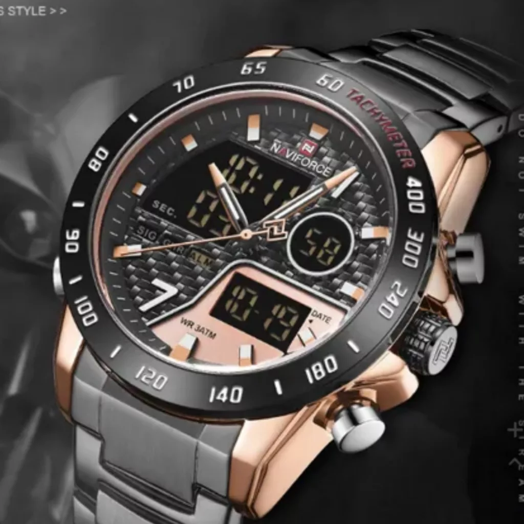 ساعت مچی عقربه‌ای مکانیکی مردانه نیوی فورس مدل دوزمانه 88N91F71