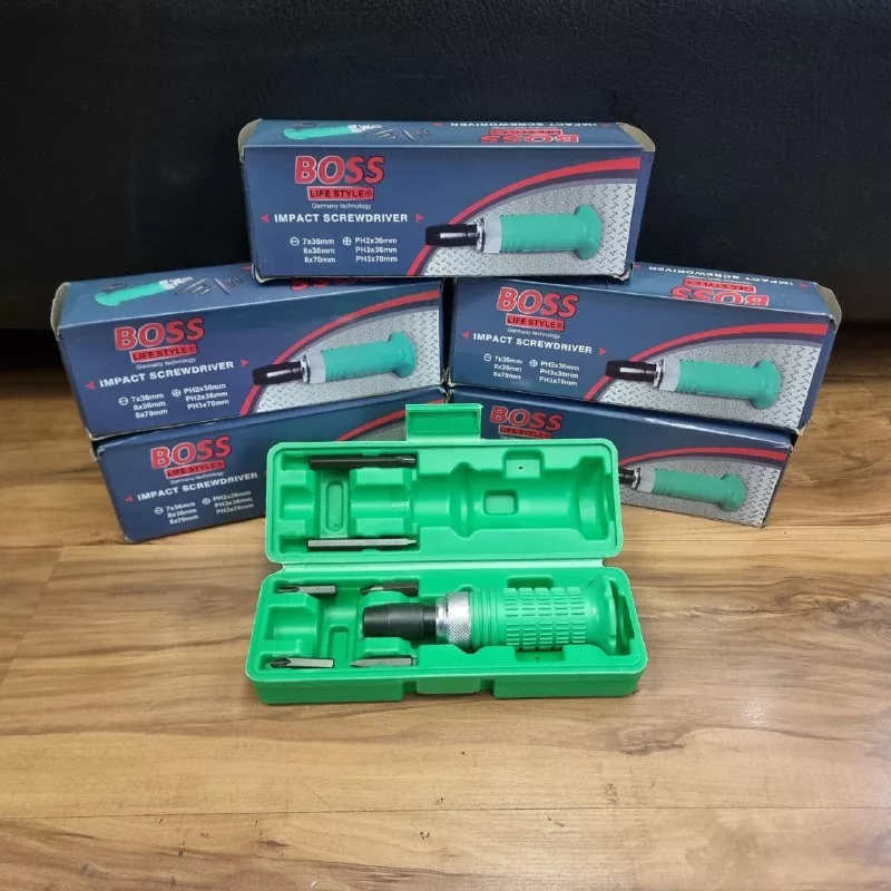 پیچ گوشتی ضربه خور باس مدل IMPACT-SCREWDRIVER بسته 7 عددی