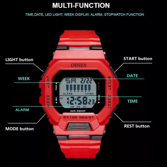 ساعت مچی دیجیتال اهسن مدل 2202