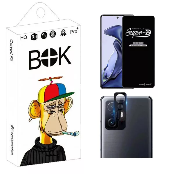 محافظ صفحه نمایش بوک مدل Clear SuperD مناسب برای گوشی موبایل شیائومی Mi 11T / 11T Pro به همراه محافظ لنز دوربین