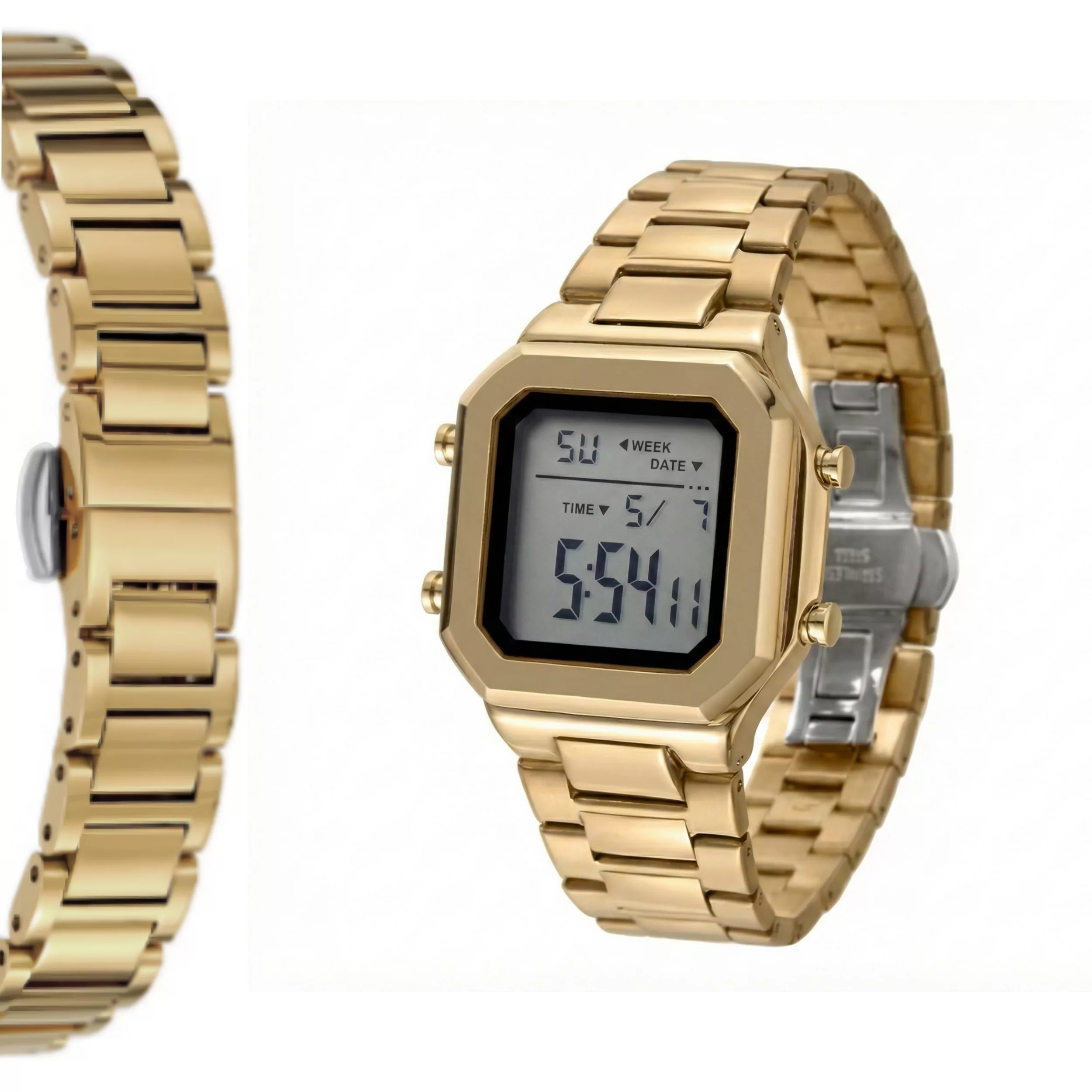 ساعت مچی دیجیتال مردانه مدل اسپرت بند استیل کرنوگراف ضد آب استخری کد ۱