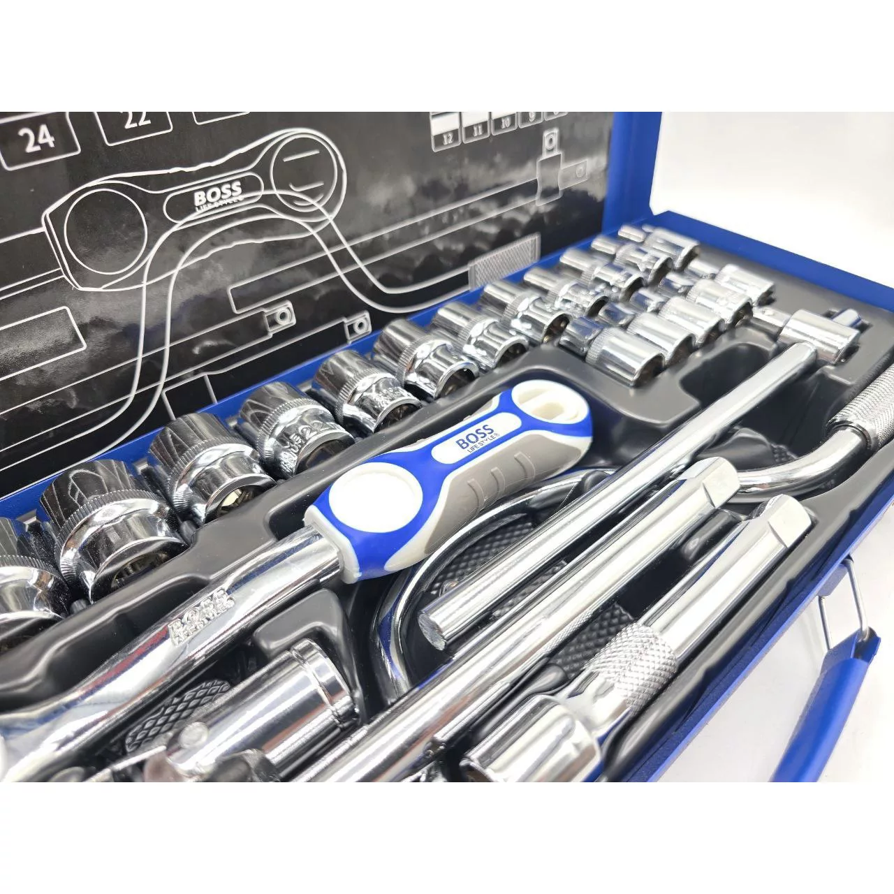 آچار بکس باس مدل BS-24pcsP مجموعه 24 عددی