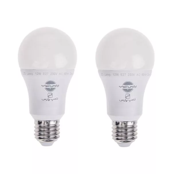 لامپ اس ام دی 12 وات پارس شهاب مدل حبابی کد PA6900 پایه E27 مجموعه دو عددی