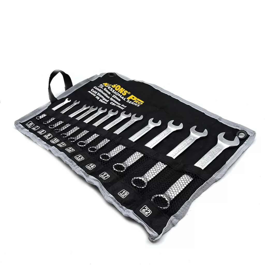 آچار یکسر تخت و یکسر رینگی کیسون مدل 6MM-22MM-12PCS مجموعه 12 عددی