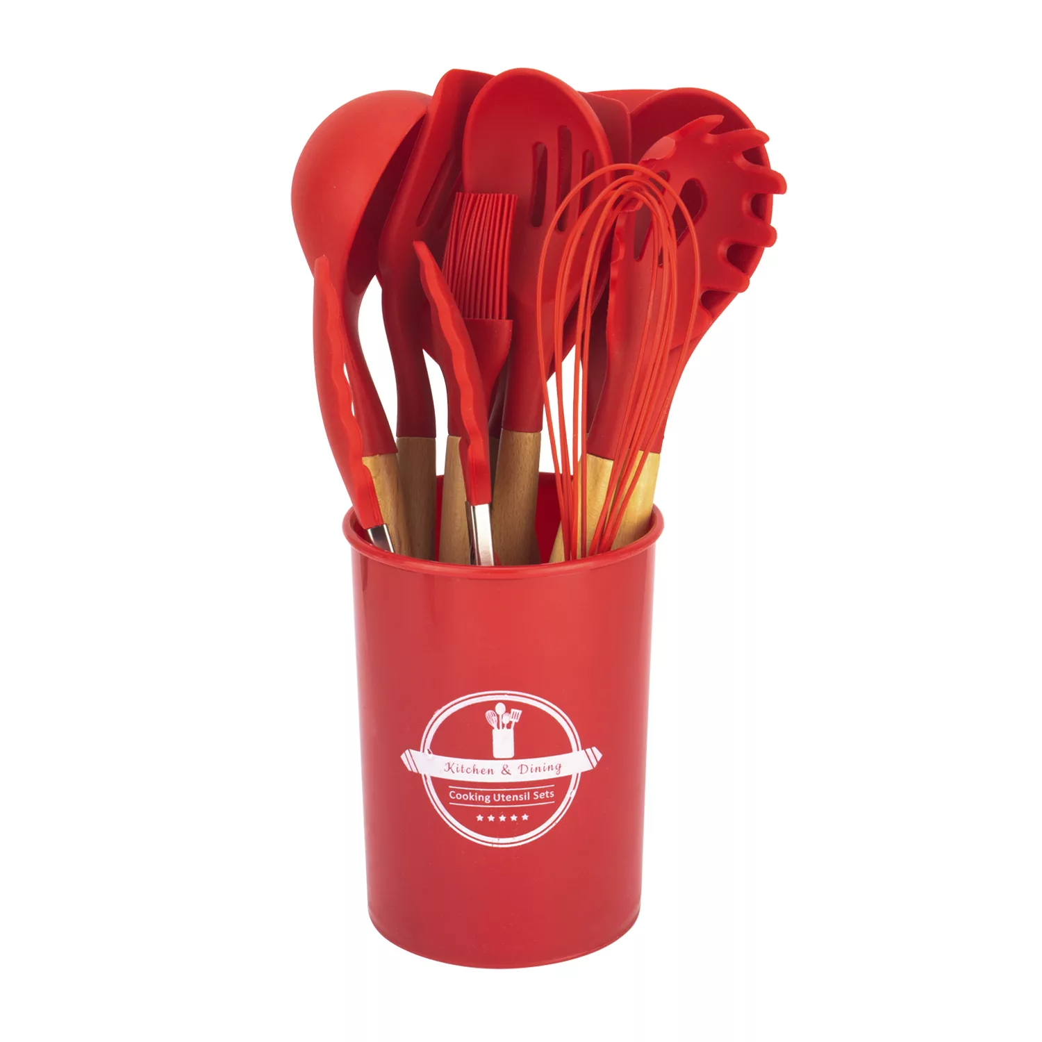 سرویس کفگیر و ملاقه 10 پارچه مدل سیلیکونی رنگی کد 1001