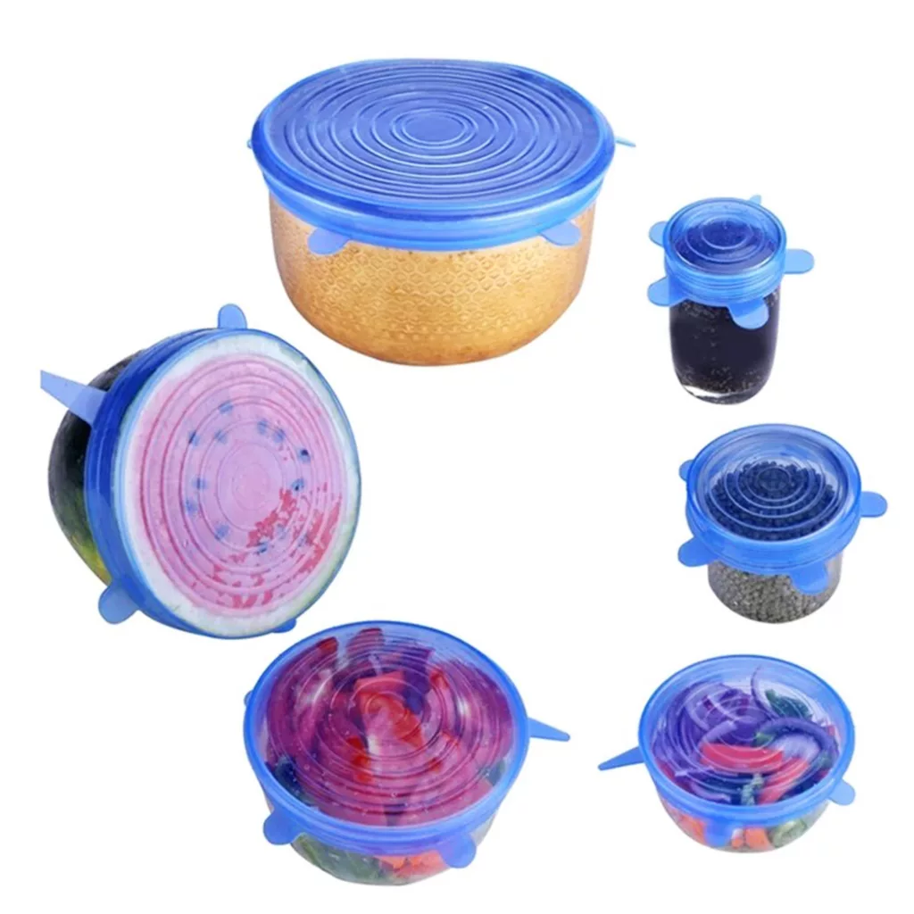 درپوش ظرف مدل سیلیکونی مجموعه 6 عددی