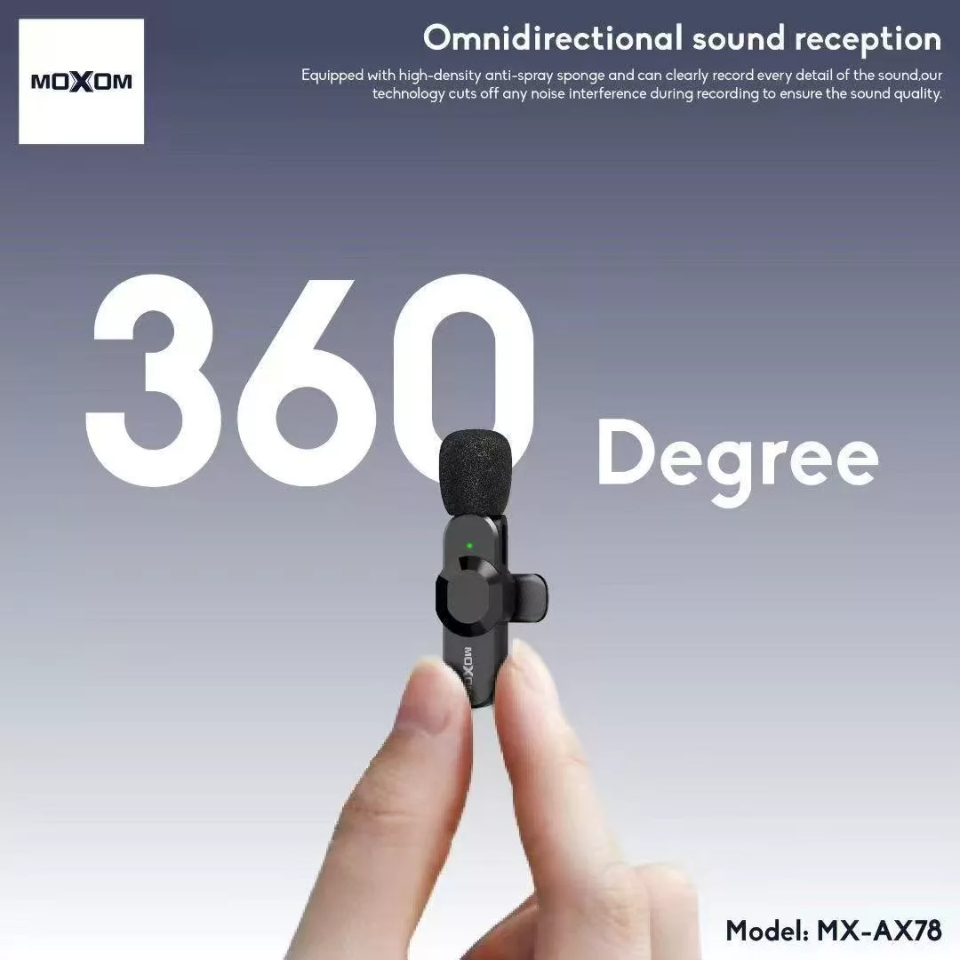 ست میکروفن بی سیم موکسوم مدل MX-AX78 با درگاه اتصال USB-C/لایتنینگ