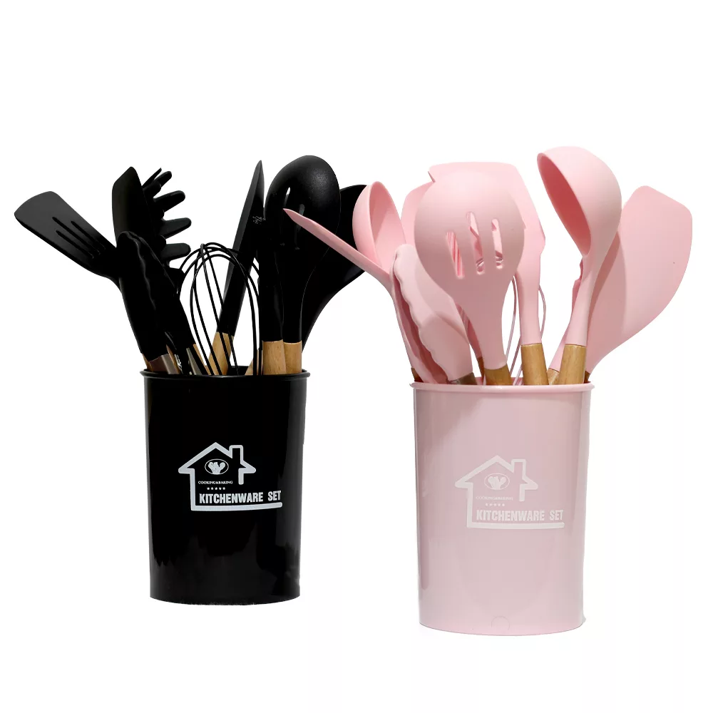 سرویس کفگیر و ملاقه 12 پارچه  کیچن‌ وار ست مدل سیلیکونی