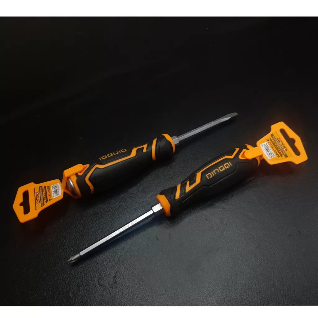 پیچ گوشتی ضربه خور دو سو و چهارسوی دینگشی مدل D68-318 بسته 2 عددی