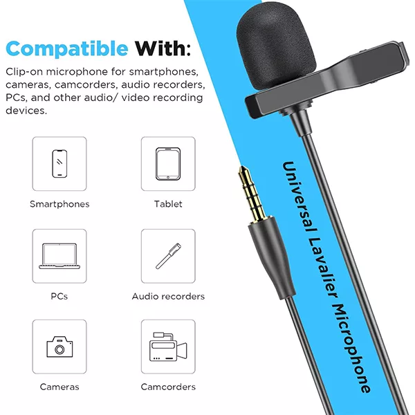 میکروفن یقه ای بویا مدل 2025 BY-M1S با درگاه اتصال جک 3.5 میلی متری