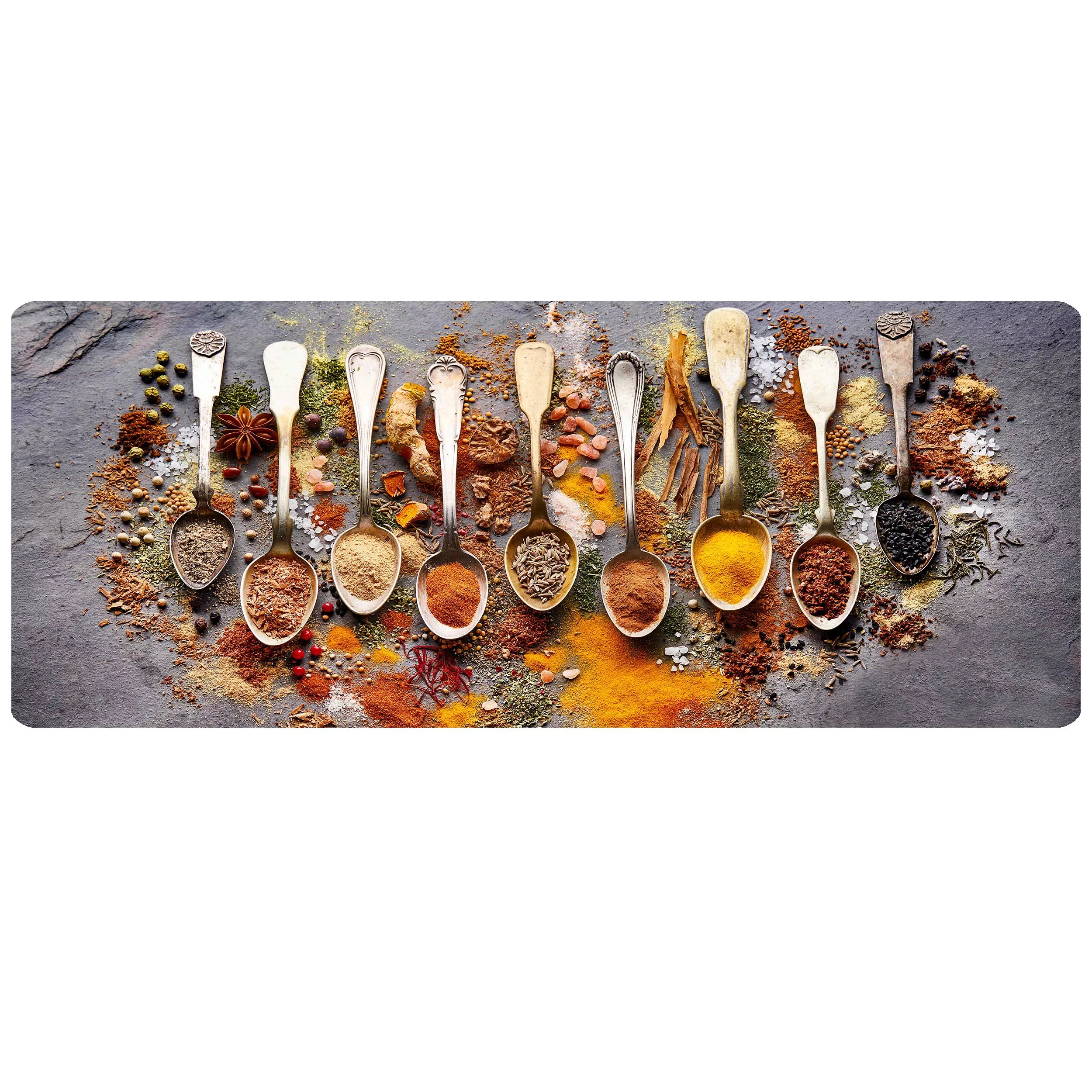 پادری مدل جلوسینکی سه لایه رویه مخمل طرح آشپزخانه کد L1609 سایز 110x45 سانتی متر