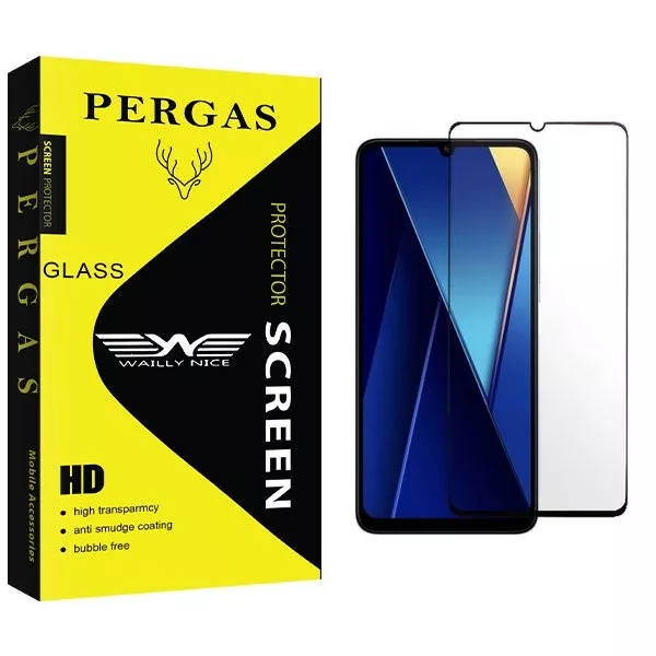محافظ صفحه نمایش شیشه ای وایلی نایس مدل Pergas مناسب برای گوشی موبایل شیائومی Poco C65