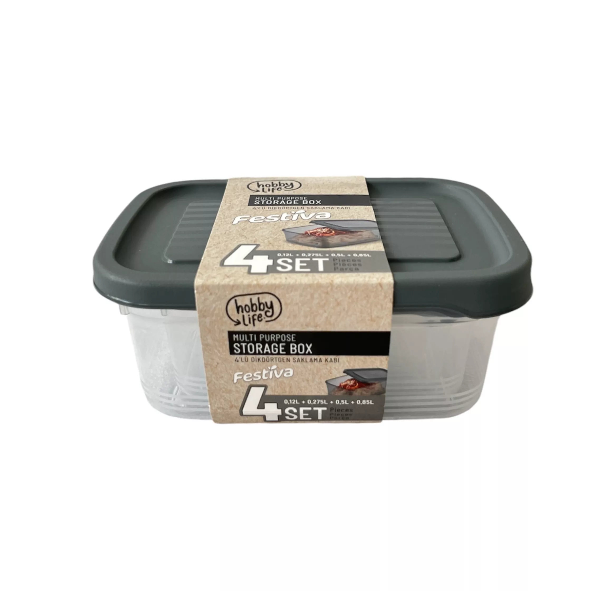 ظرف نگهدارنده هوبی لایف مدل فستیوا کد 021361 مجموعه 4 عددی