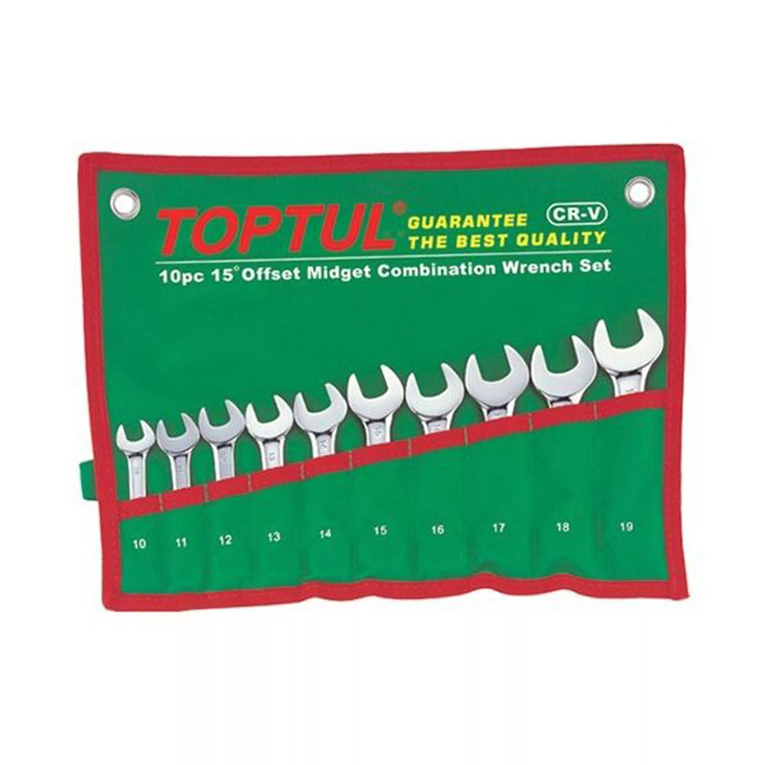 آچار یکسر تخت و یکسر رینگی تاپ تول مدل GAAA1002 مجموعه ده عددی