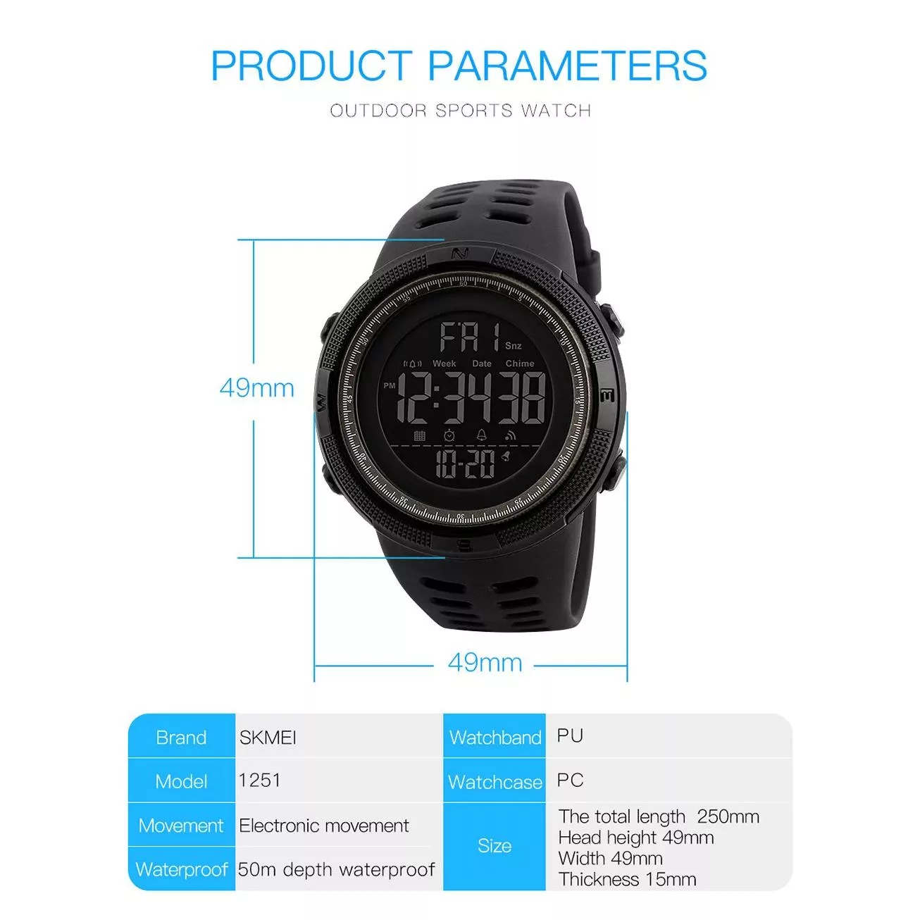 ساعت مچی عقربه ای مردانه اسکمی مدل S1251/Black