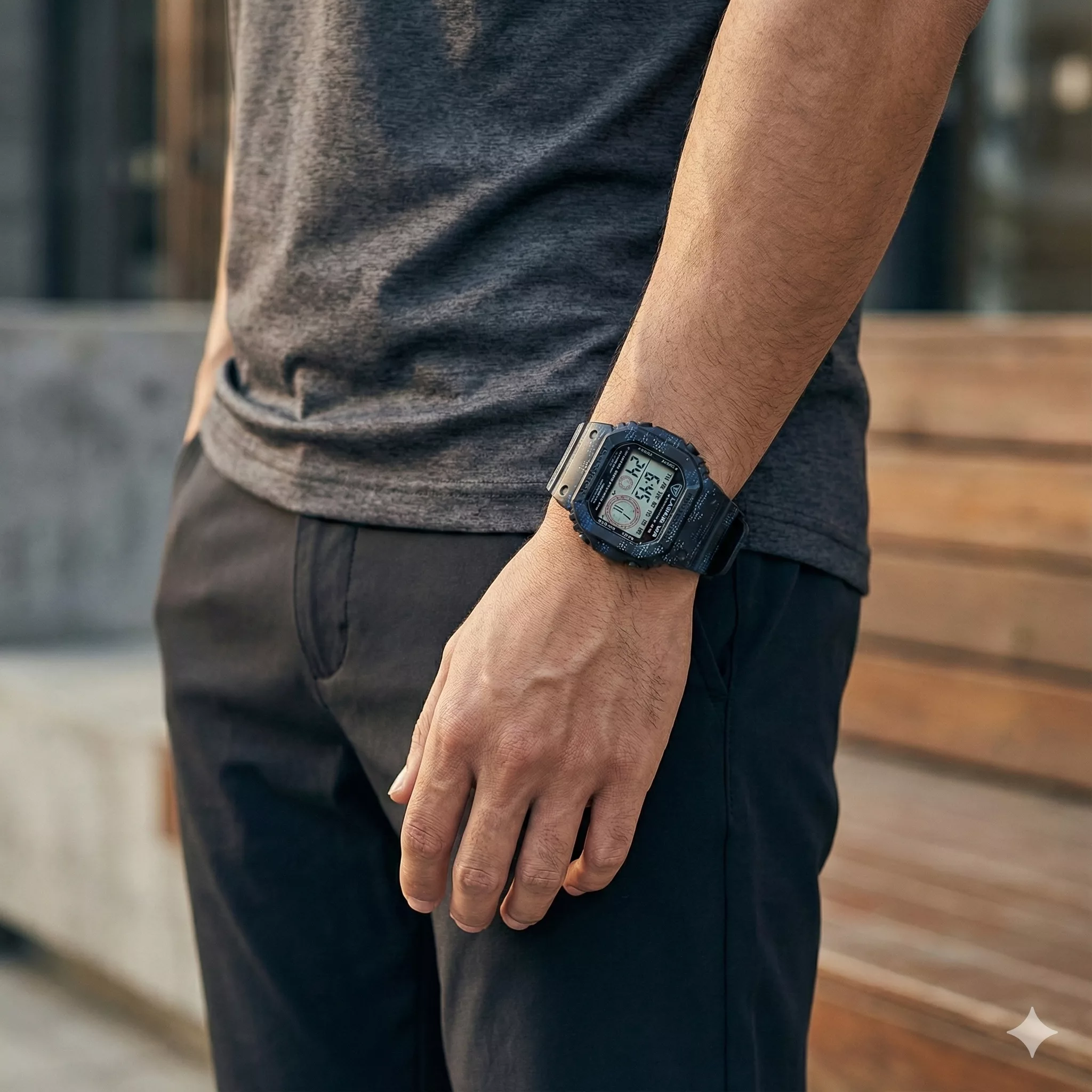 ساعت مچی دیجیتال لاسیکا مدل اسپرت تک زمانه کرنوگراف بند پیو کد L7