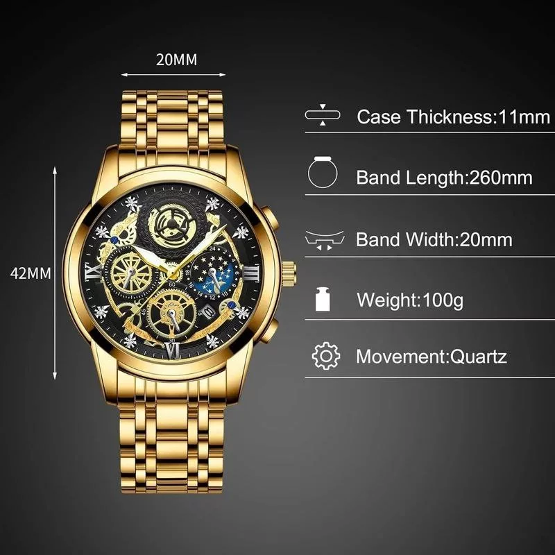 ساعت مچی عقربه‌ای کوارتز مردانه مدل طرح‌دار تک موتور کد 001