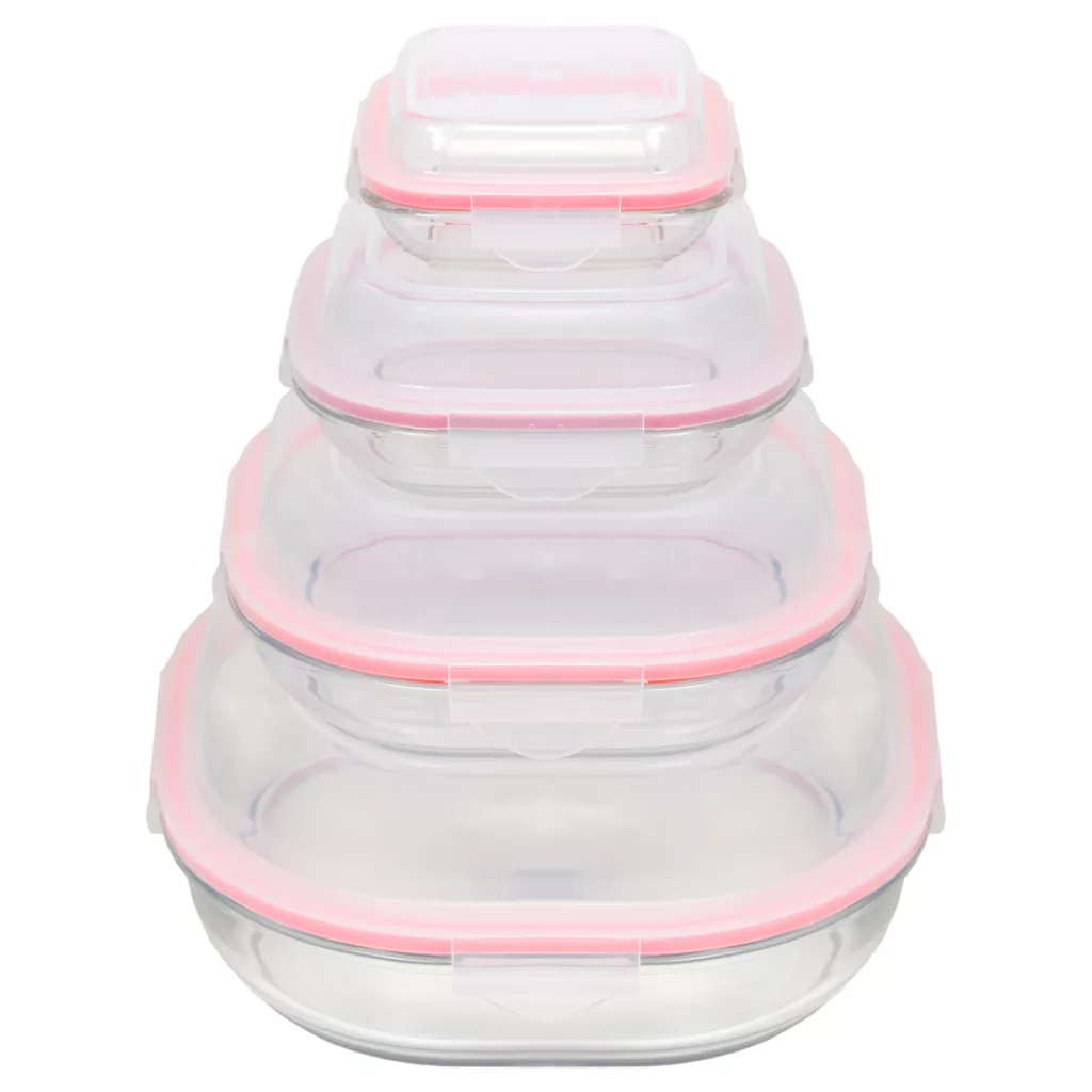 ظرف نگهدارنده لیمون مدل GLASS CONTAINER مجموعه 4 عددی