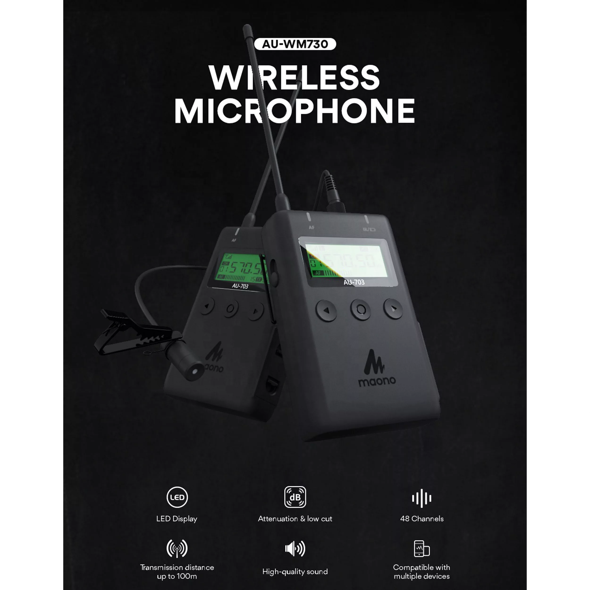 میکروفن بی سیم ماونو مدل AU-WM730