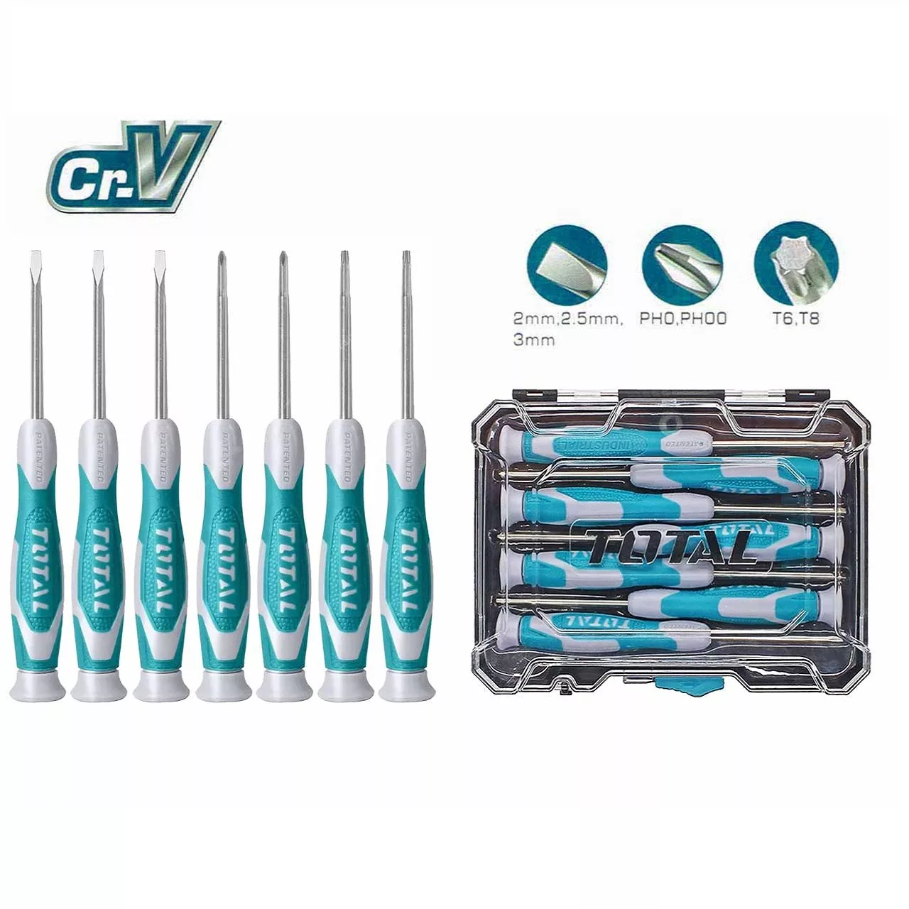 پیچ گوشتی توتال مدل THT250726 مجموعه 7 عددی