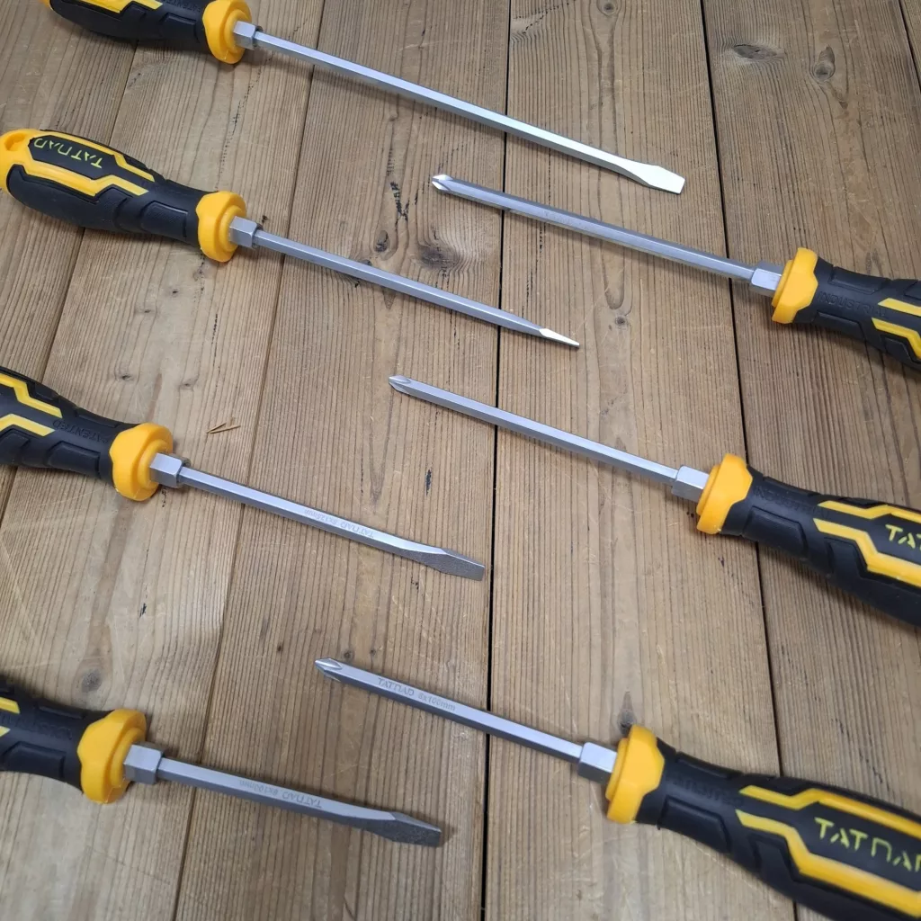 پیچ گوشتی ضربه خور دوسو چهارسو تاتند مدل 003 بسته 7 عددی