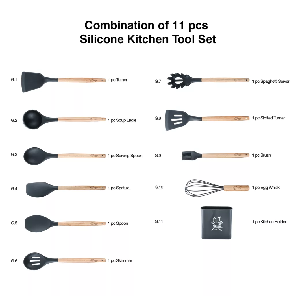 سرویس کفگیر و ملاقه 11 پارچه جی فی نی مدل G-H-11