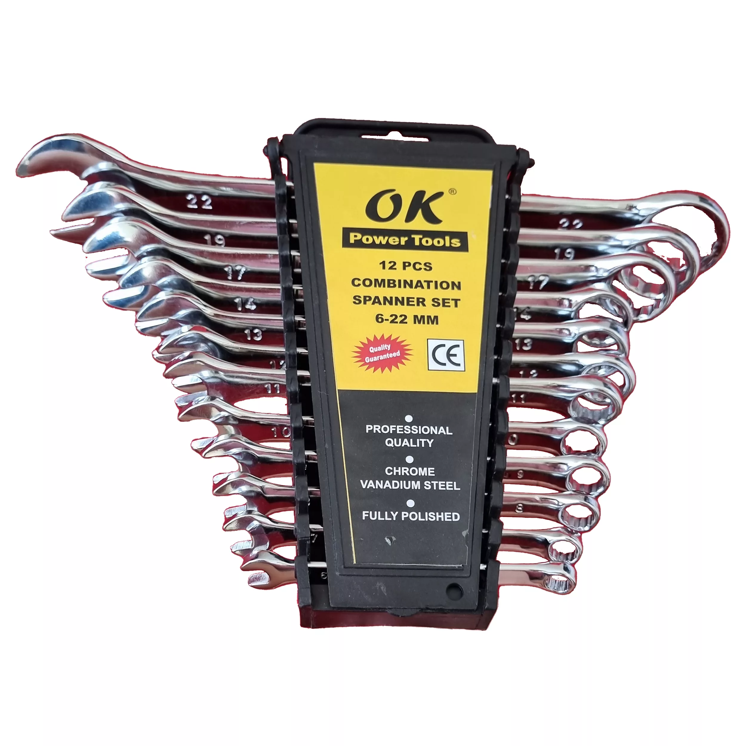 آچار یکسر تخت و یکسر رینگی اوکی مدل powertools مجموعه 12 عددی