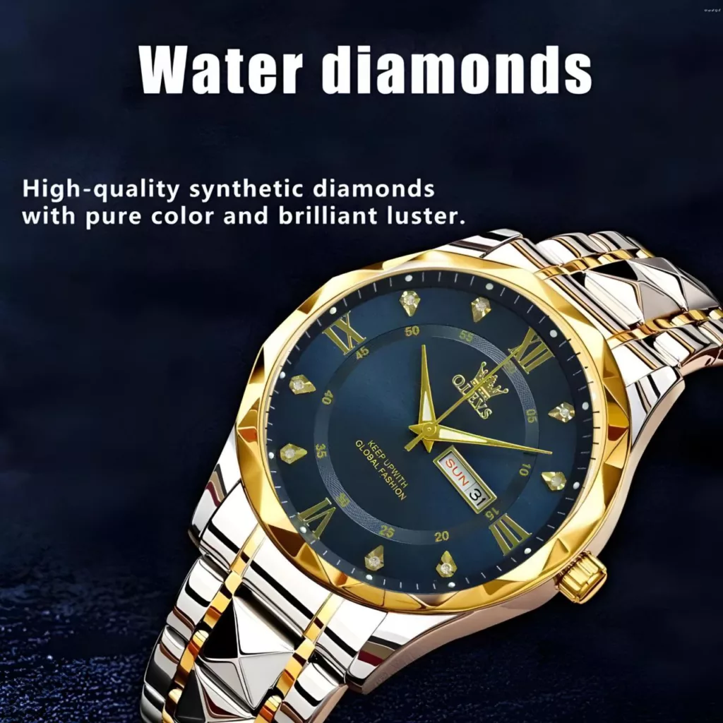 ساعت مچی عقربه‌ای کوارتز مردانه اُ لِوز مدل الماسی نگینی دی دیت کد 007