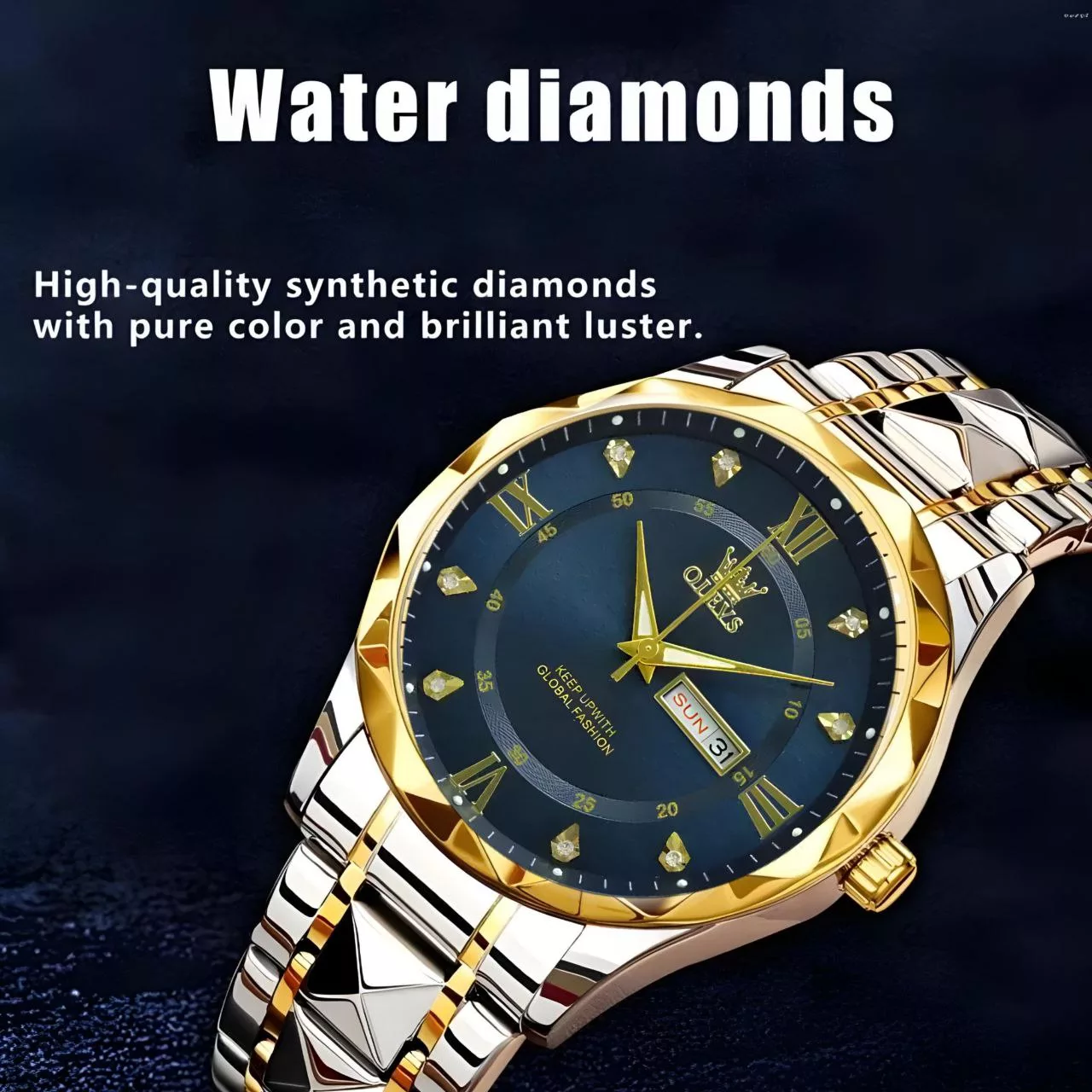 ساعت مچی عقربه‌ای کوارتز مردانه اُ لِوز مدل الماسی نگینی دی دیت کد 007