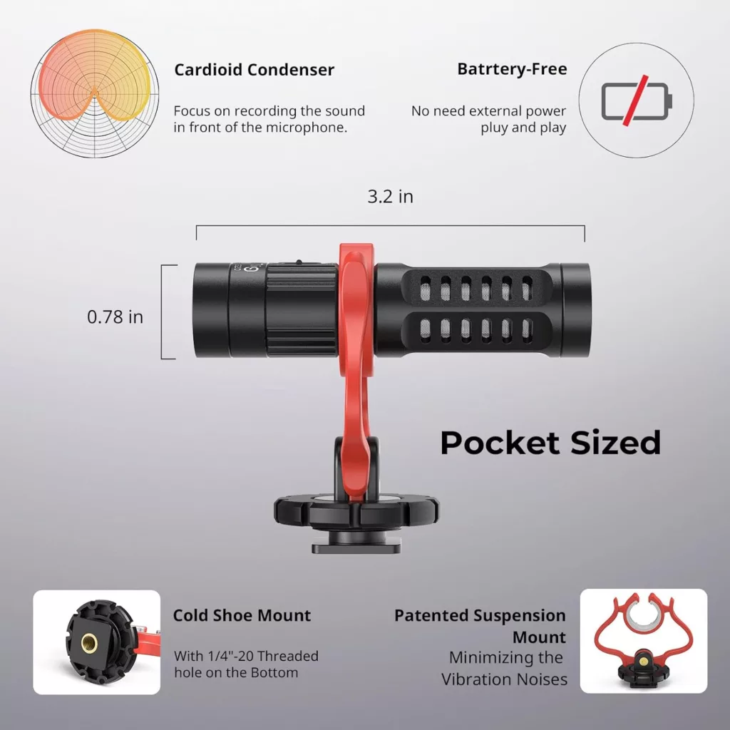 میکروفن دوربین اسمال ریگ مدل 3468-CF با درگاه اتصال جک 3.5 میلی متری