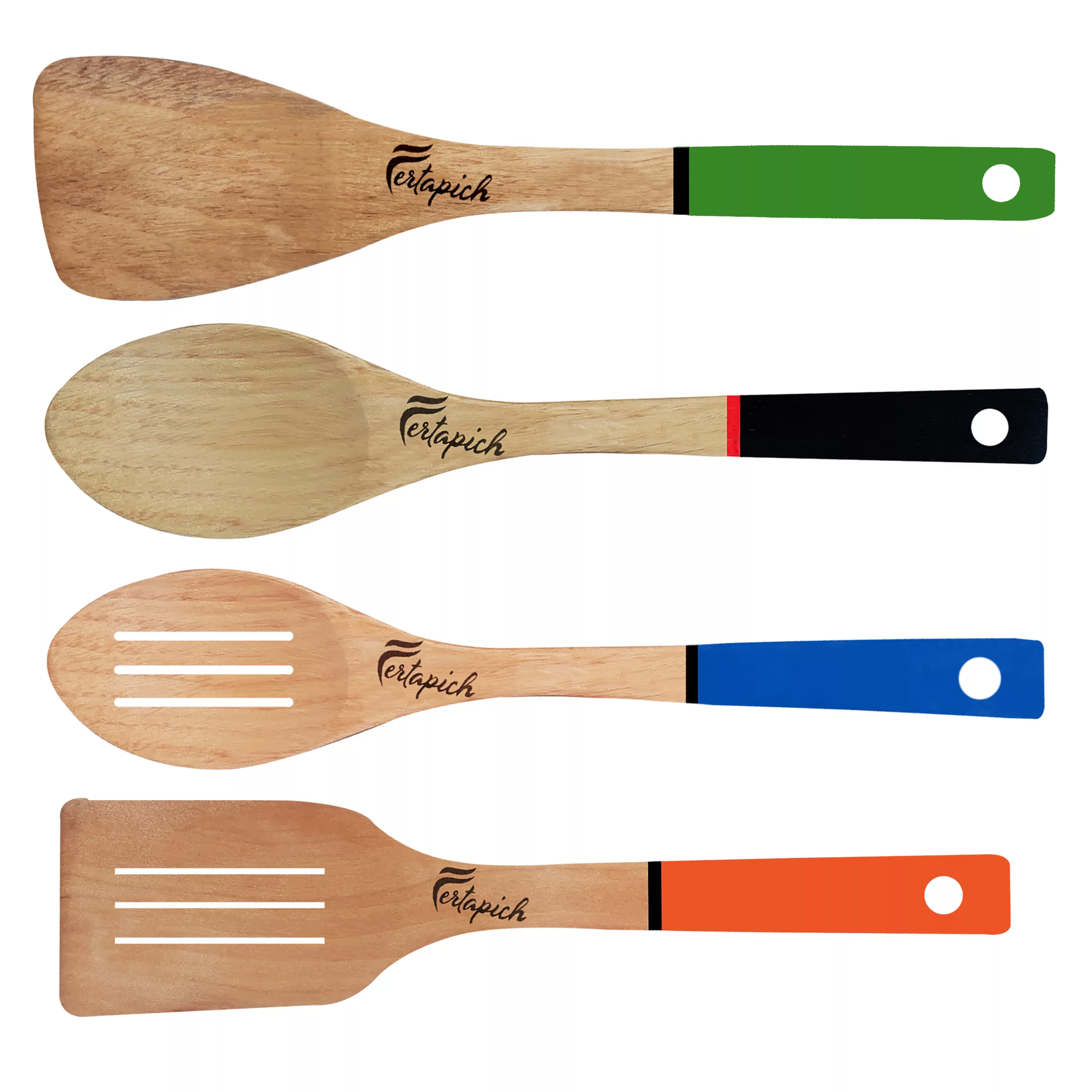 سرویس کفگیر و ملاقه 4 پارچه فرتاپیچ مدل چوبی کد 065