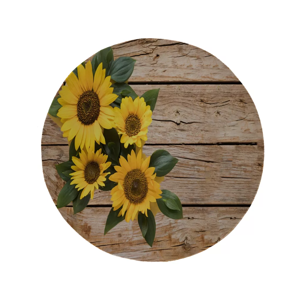 پادری مدل دایره طرح آفتابگردان کد 8326  سایز 90 × 90 سانتی متر