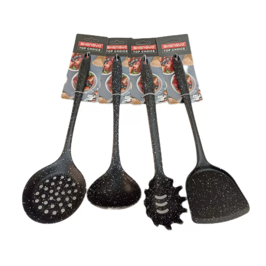 سرویس کفگیر و ملاقه 4 پارچه شنگیا مدل سیلیکونی