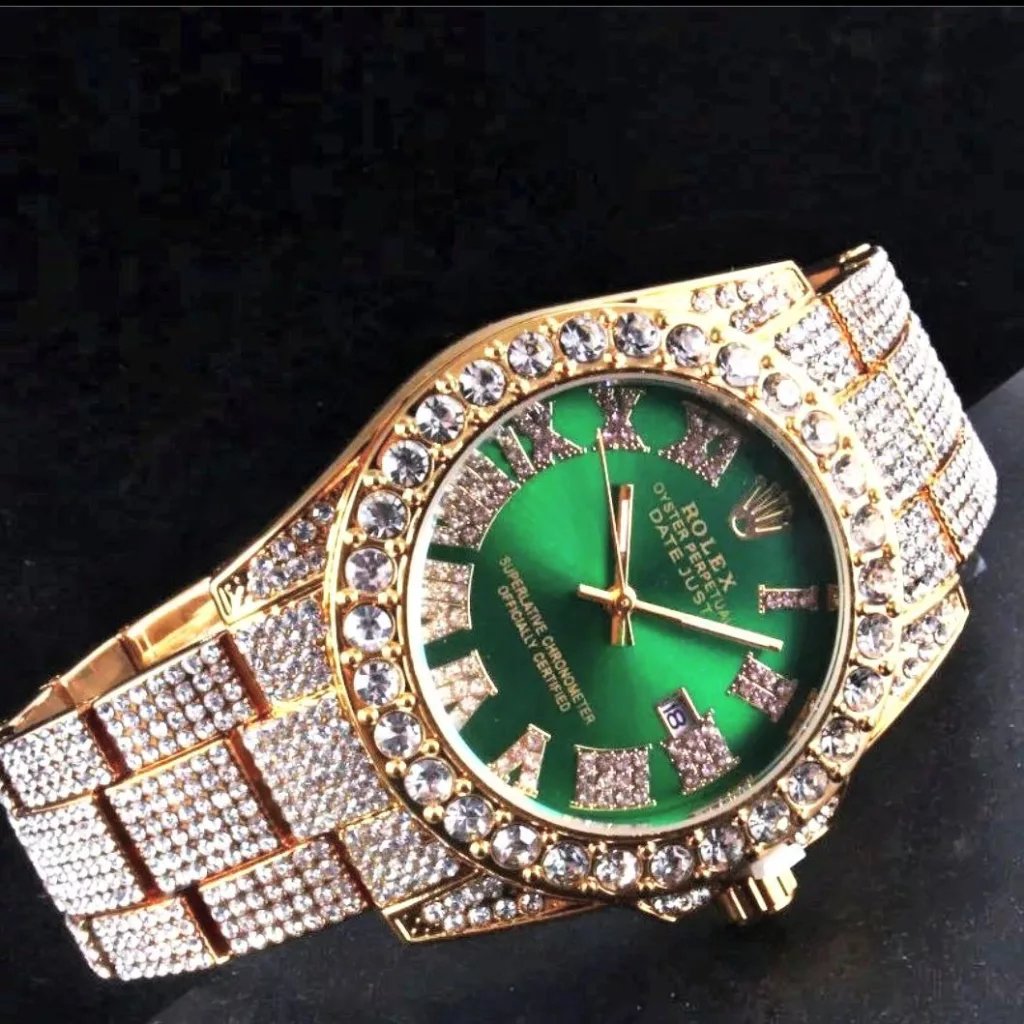 ساعت مچی عقربه‌ای مردانه  مدل فول نگین دیت کد TG