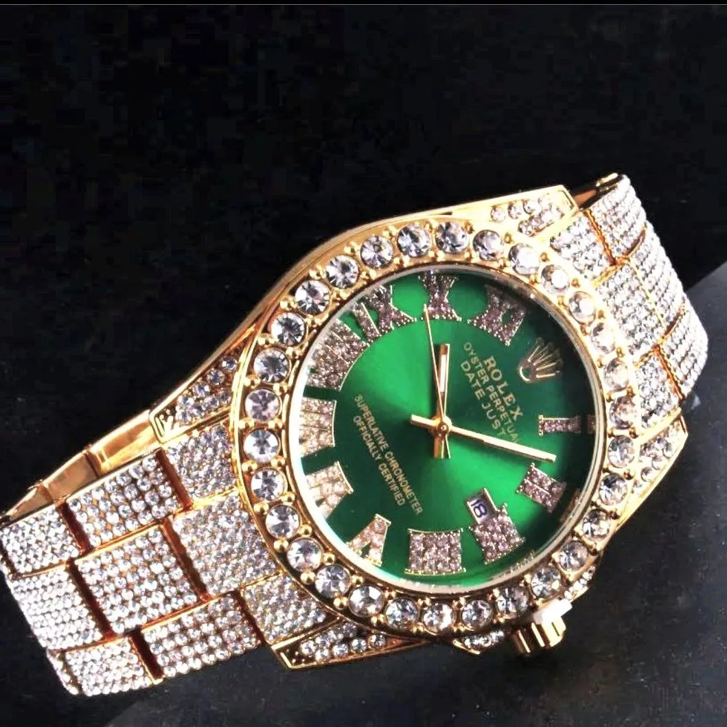 ساعت مچی عقربه‌ای مردانه  مدل فول نگین دیت کد TG