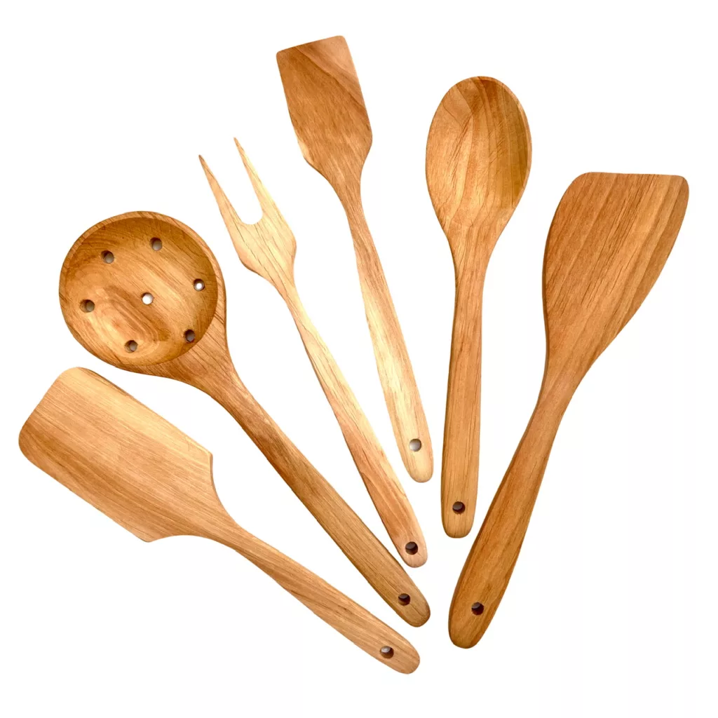 سرویس کفگیر و ملاقه 6 پارچه مدل چوبی