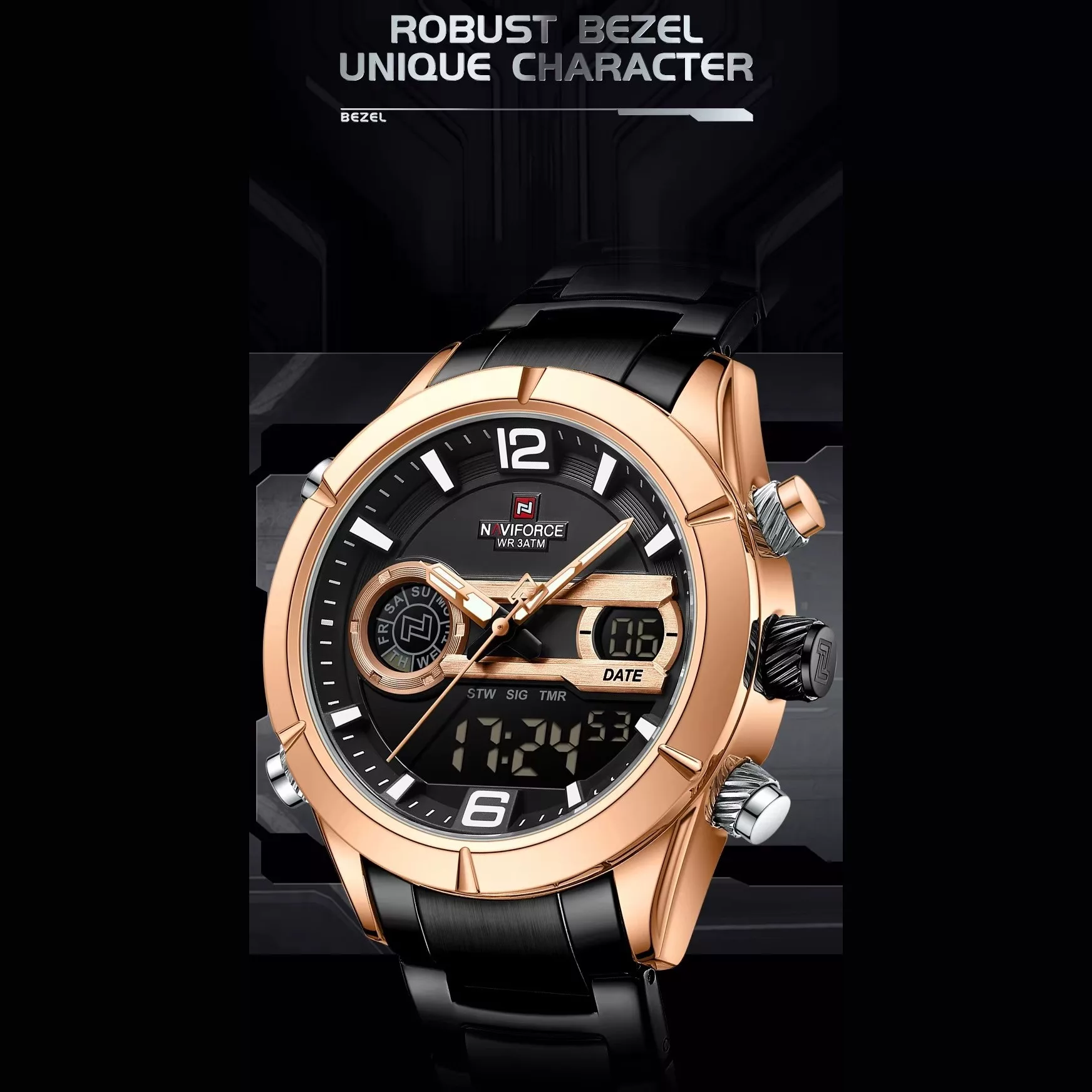 ساعت مچی عقربه‌ای کوارتز مردانه نیوی فورس مدل 9232RGBB