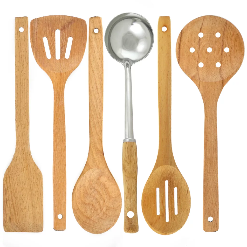 سرویس کفگیر و ملاقه چوبی 6 پارچه مدل CH6NEW