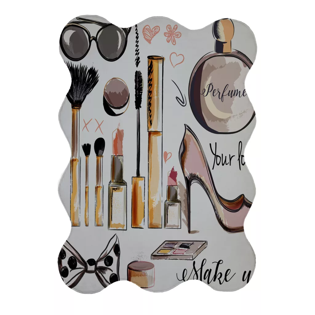 پادری مدل دالبر طرح لوازم آرایشی کد 8457 سایز 80×110 سانتی متر