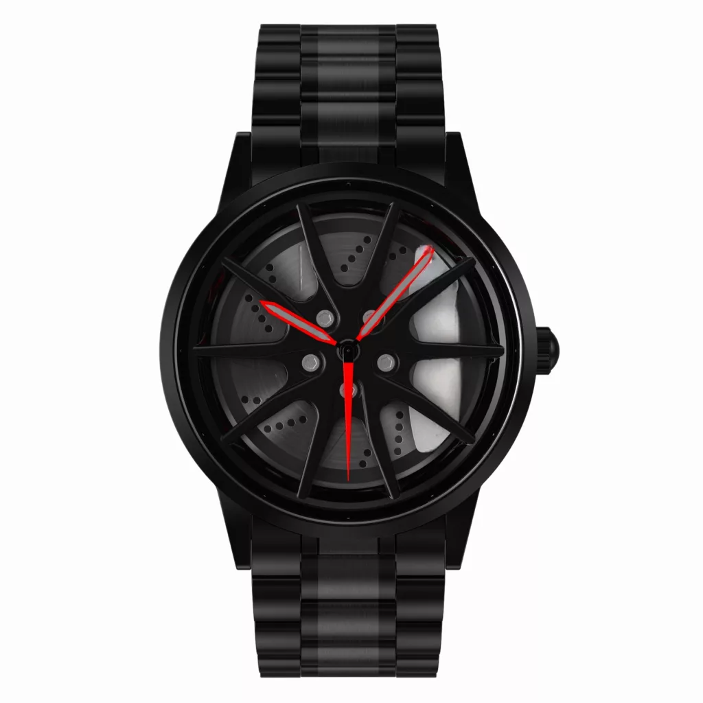 ساعت مچی عقربه‌ای مردانه کوارتز مدل رینگ چرخان بند فلزی کد 3