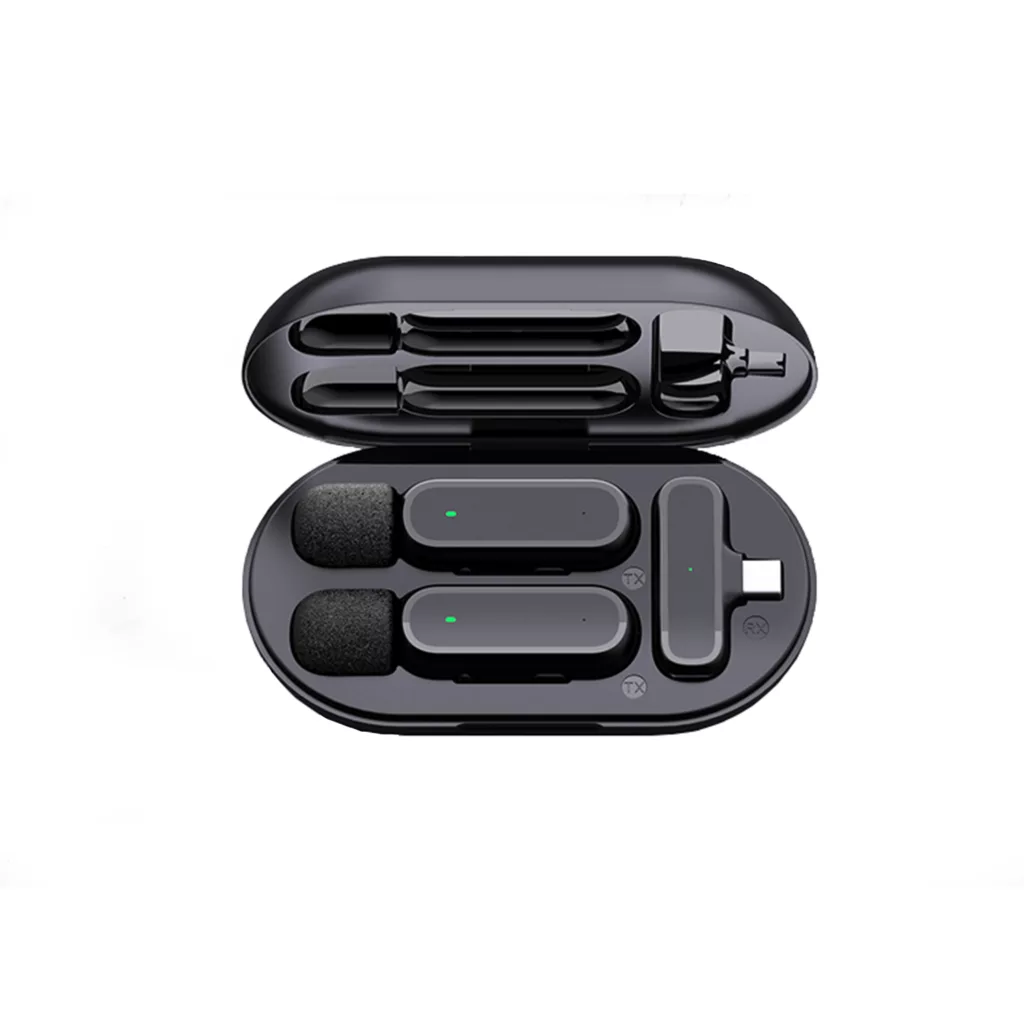 ست میکروفن دوتایی یقه ای  بی سیم مدل K61 DUAL TYPE-C