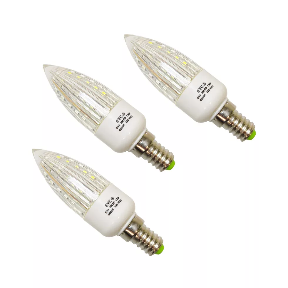 لامپ ال ای دی 1.5 وات ای وای سی مدل کریستالی بلالی پایه E14 بسته 3 عددی