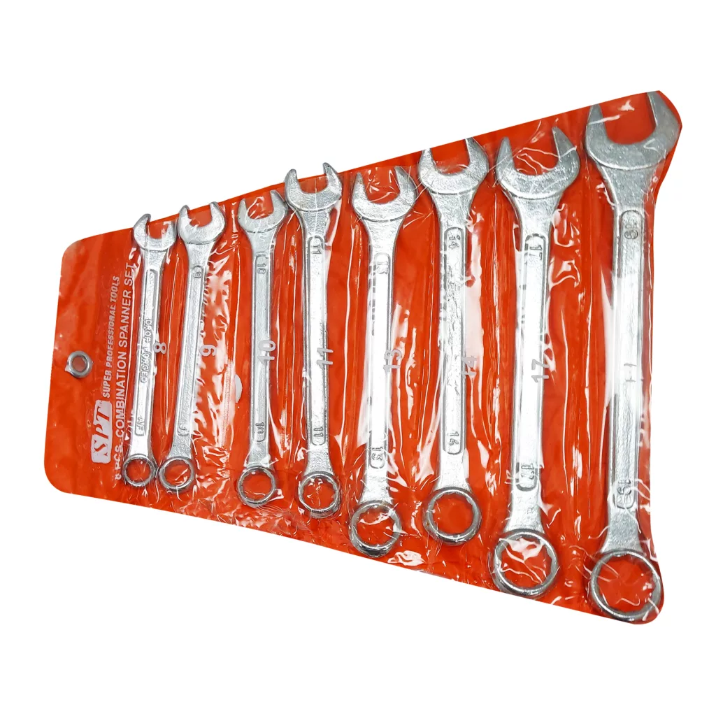 آچار یکسر تخت و یکسر رینگی اس پی تی مدل spt8 مجموعه 8 عددی