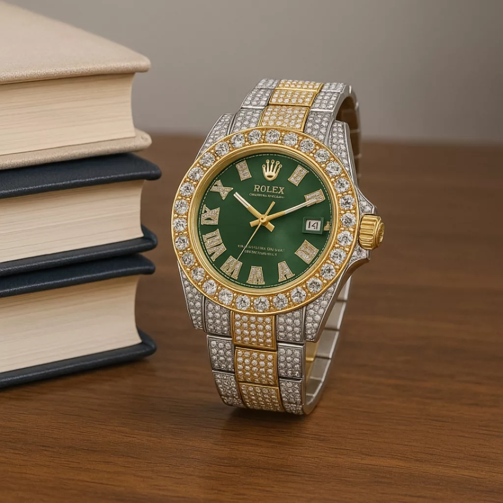 ساعت مچی عقربه‌ای کوارتز مردانه مدل لوکس فول نگین دیت جاست قفل مخفی کد ۲