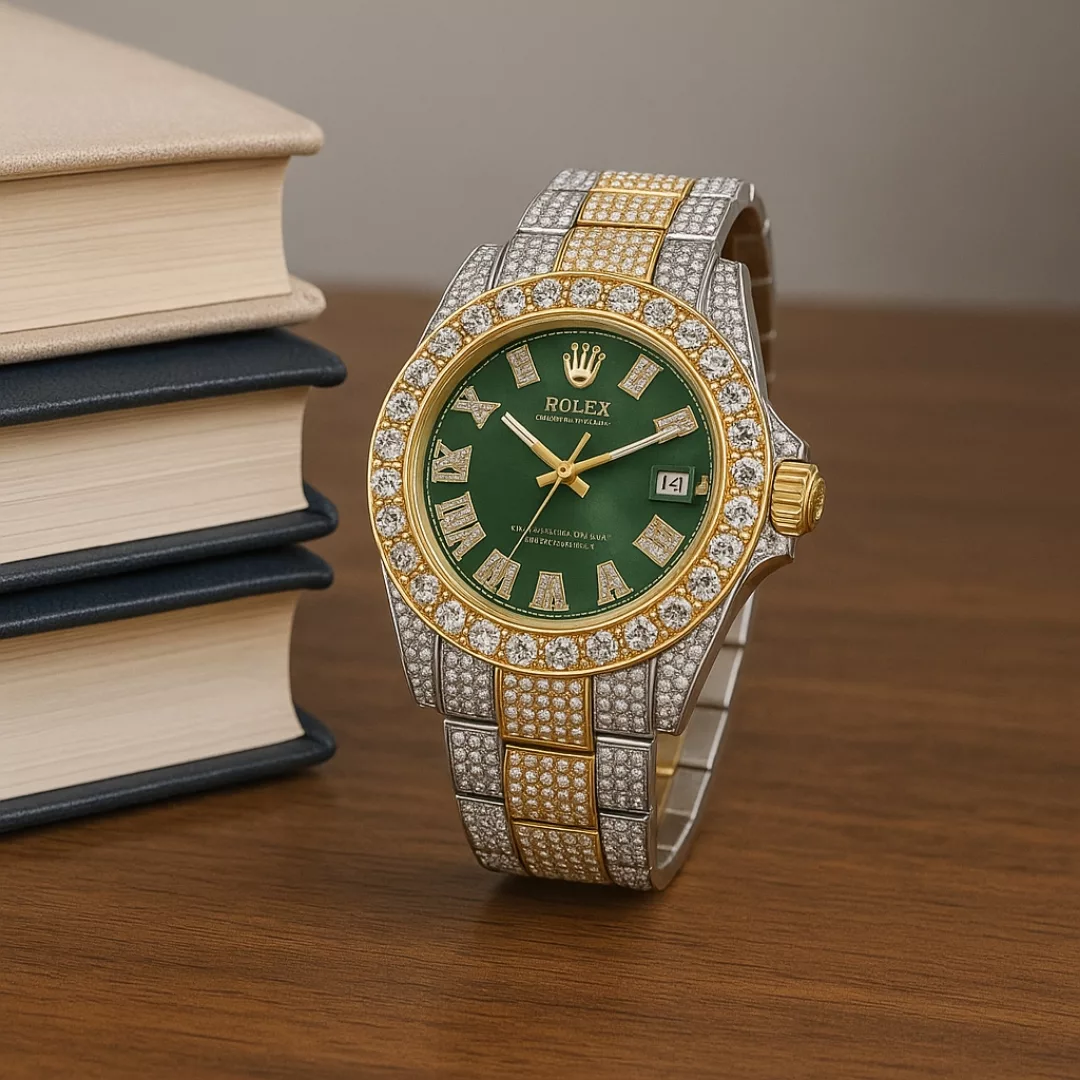 ساعت مچی عقربه‌ای کوارتز مردانه مدل لوکس فول نگین دیت جاست قفل مخفی کد ۲